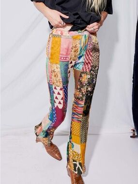 Marques Almeida Slim Fit Patchwork Pajama Pants Trousers Sz 12
